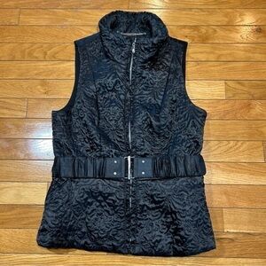 White House Black Market WHBM Sleeveless Textured Vest Jacket Small X-Size XS